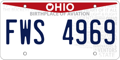 OH license plate FWS4969