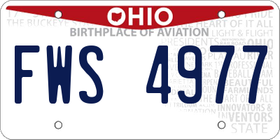 OH license plate FWS4977
