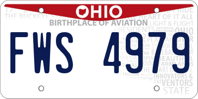 OH license plate FWS4979