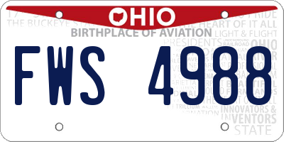 OH license plate FWS4988