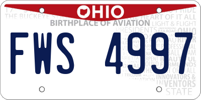 OH license plate FWS4997