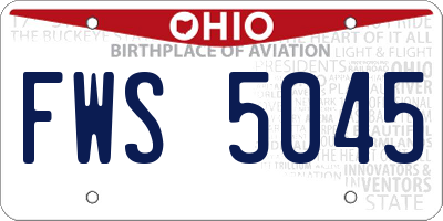 OH license plate FWS5045