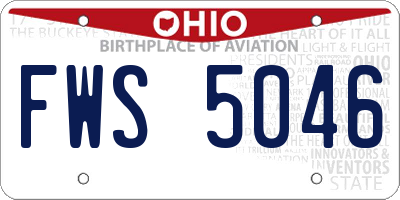 OH license plate FWS5046