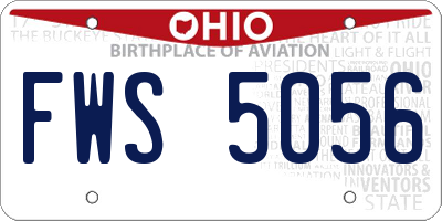 OH license plate FWS5056