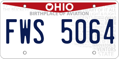 OH license plate FWS5064