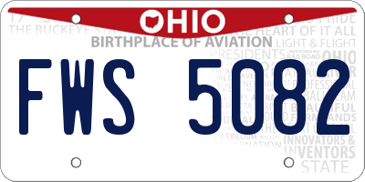 OH license plate FWS5082