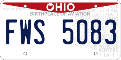 OH license plate FWS5083