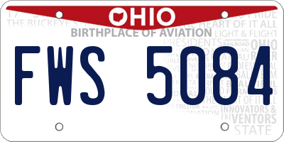 OH license plate FWS5084