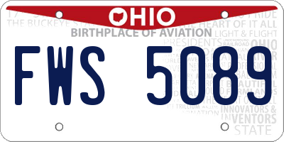 OH license plate FWS5089