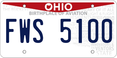 OH license plate FWS5100