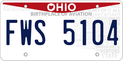 OH license plate FWS5104