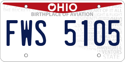 OH license plate FWS5105