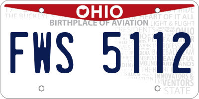 OH license plate FWS5112