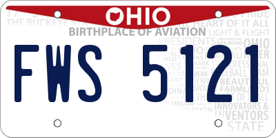 OH license plate FWS5121