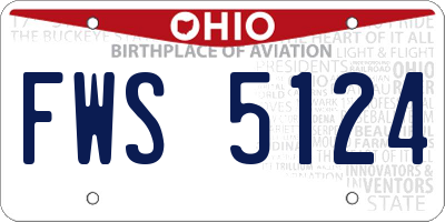 OH license plate FWS5124