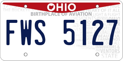 OH license plate FWS5127