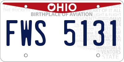 OH license plate FWS5131