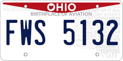 OH license plate FWS5132
