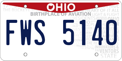 OH license plate FWS5140