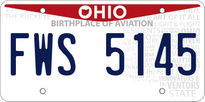 OH license plate FWS5145