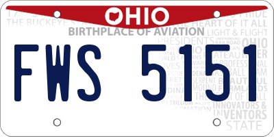 OH license plate FWS5151