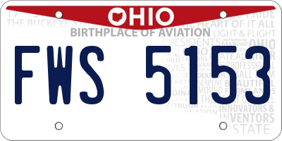 OH license plate FWS5153
