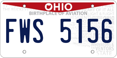 OH license plate FWS5156