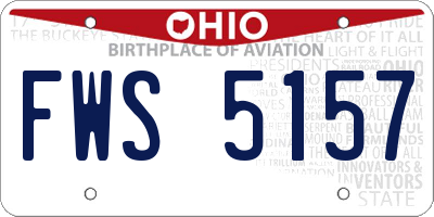 OH license plate FWS5157