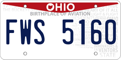 OH license plate FWS5160