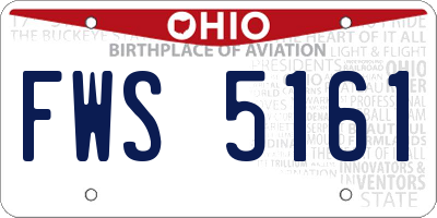 OH license plate FWS5161