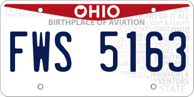 OH license plate FWS5163
