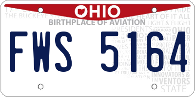 OH license plate FWS5164