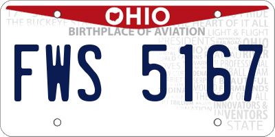 OH license plate FWS5167