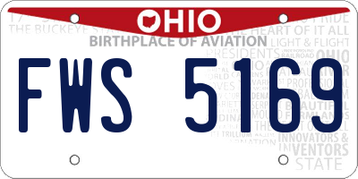 OH license plate FWS5169