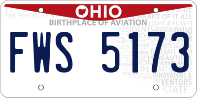 OH license plate FWS5173