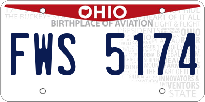OH license plate FWS5174