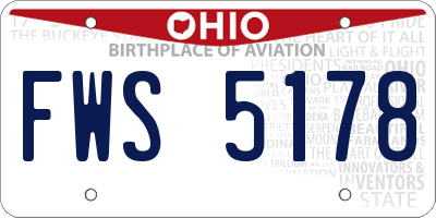 OH license plate FWS5178