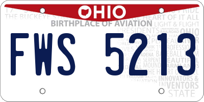 OH license plate FWS5213
