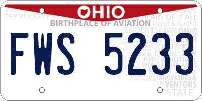 OH license plate FWS5233