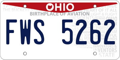 OH license plate FWS5262