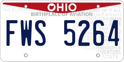 OH license plate FWS5264