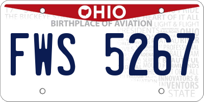 OH license plate FWS5267