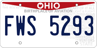 OH license plate FWS5293