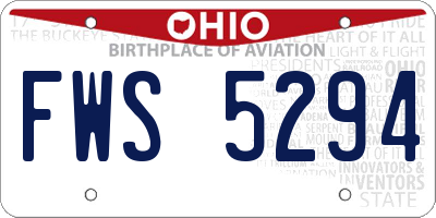 OH license plate FWS5294