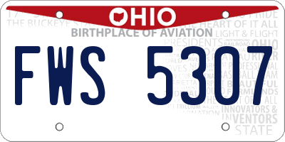 OH license plate FWS5307