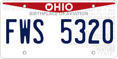 OH license plate FWS5320