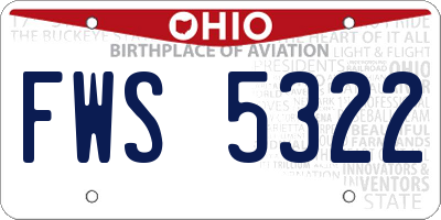 OH license plate FWS5322