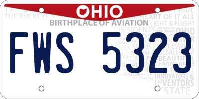 OH license plate FWS5323