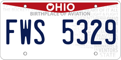 OH license plate FWS5329