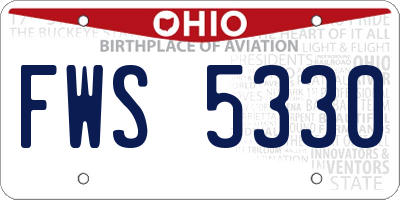 OH license plate FWS5330